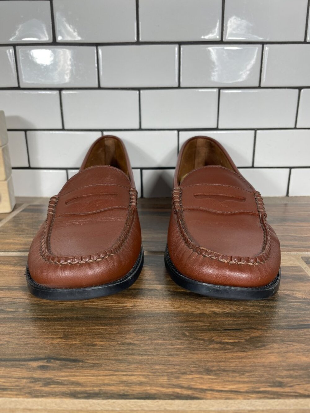 GH Bass Weejuns Kathleen Shoes Womens Size 9 Brown Leather Penny Loafer Flats - Picture 2 of 13